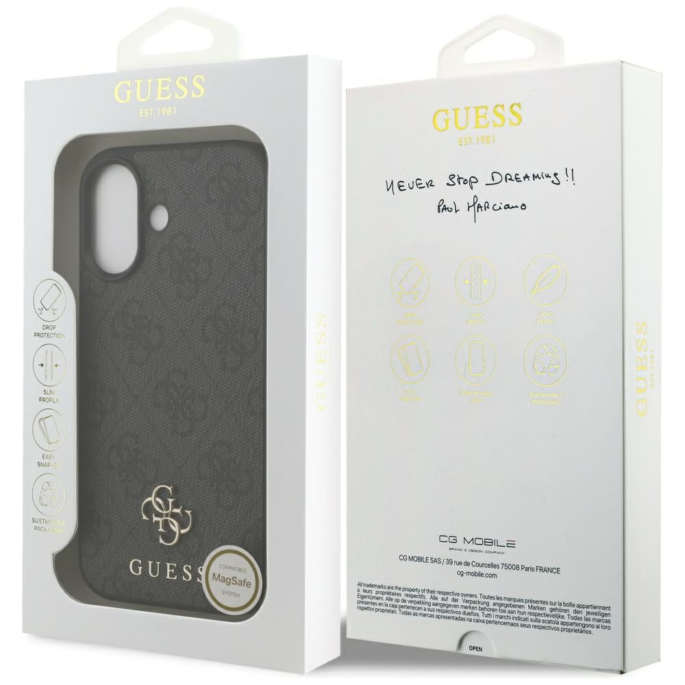 MagSafe futrola za Apple iPhone 17, Guess, 4G Small and Classic Logo, Crna