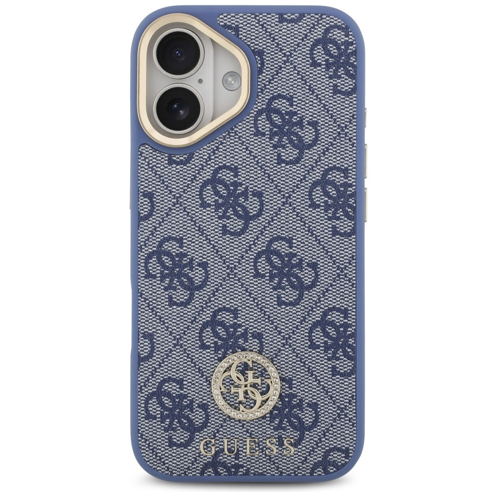 MagSafe futrola za Apple iPhone 17, Guess, 4G Strass Logo with Big Strap, Plava