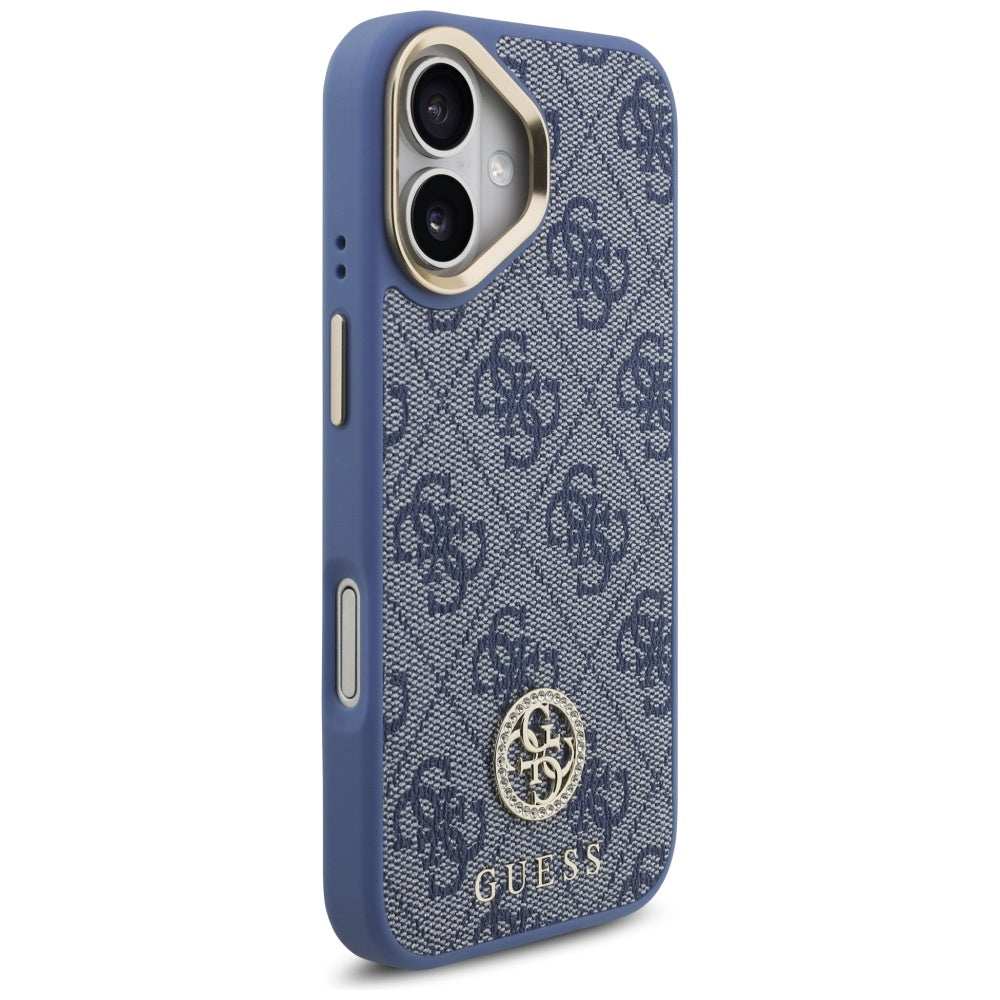 MagSafe futrola za Apple iPhone 17, Guess, 4G Strass Logo with Big Strap, Plava