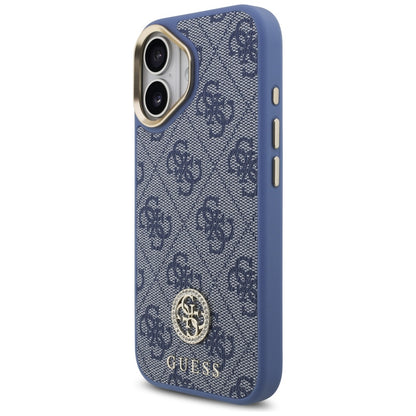 MagSafe futrola za Apple iPhone 17, Guess, 4G Strass Logo with Big Strap, Plava