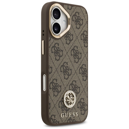 MagSafe futrola za Apple iPhone 17, Guess, 4G Strass Logo with Big Strap, smeđa