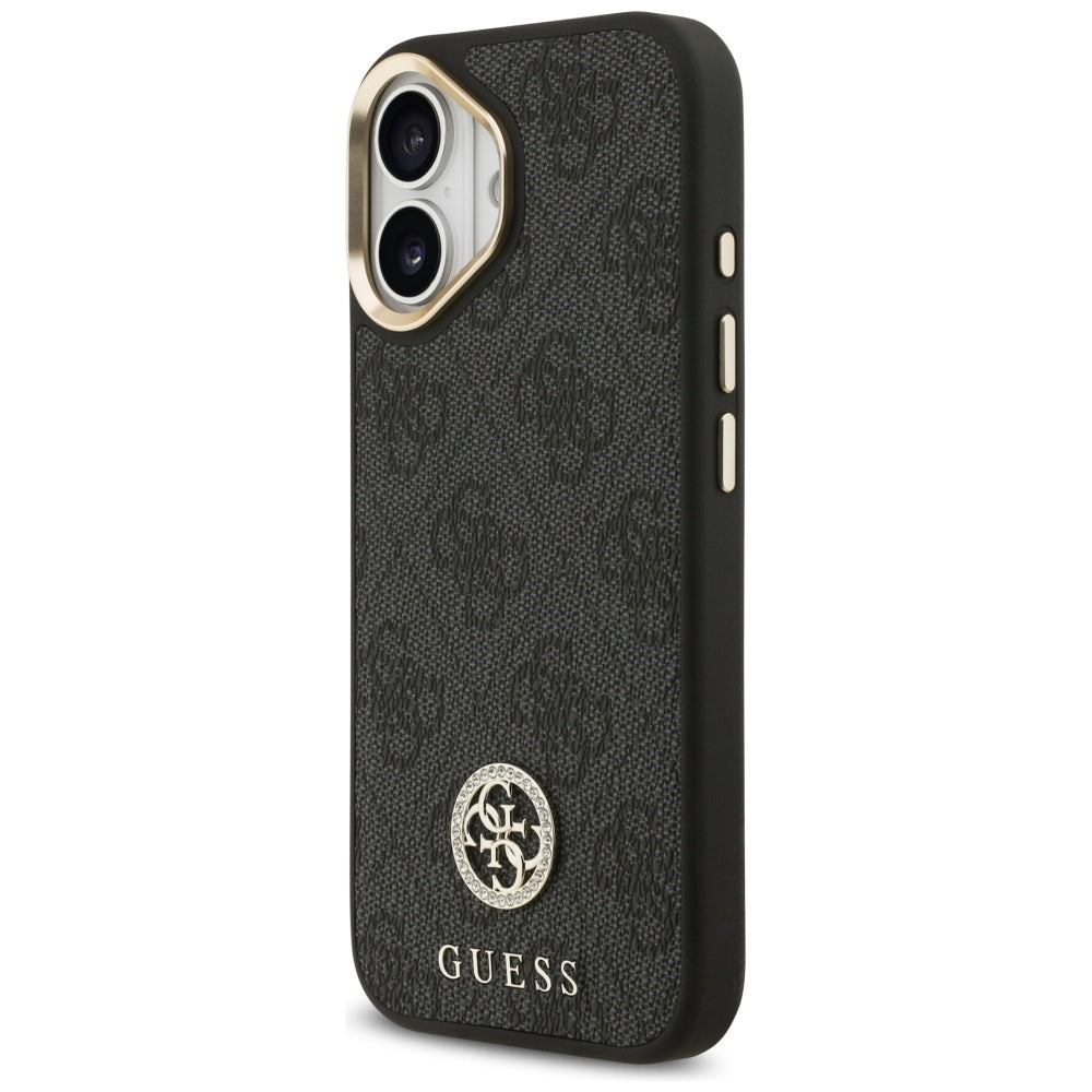 MagSafe futrola za Apple iPhone 17, Guess, 4G Strass Logo with Big Strap, Crna