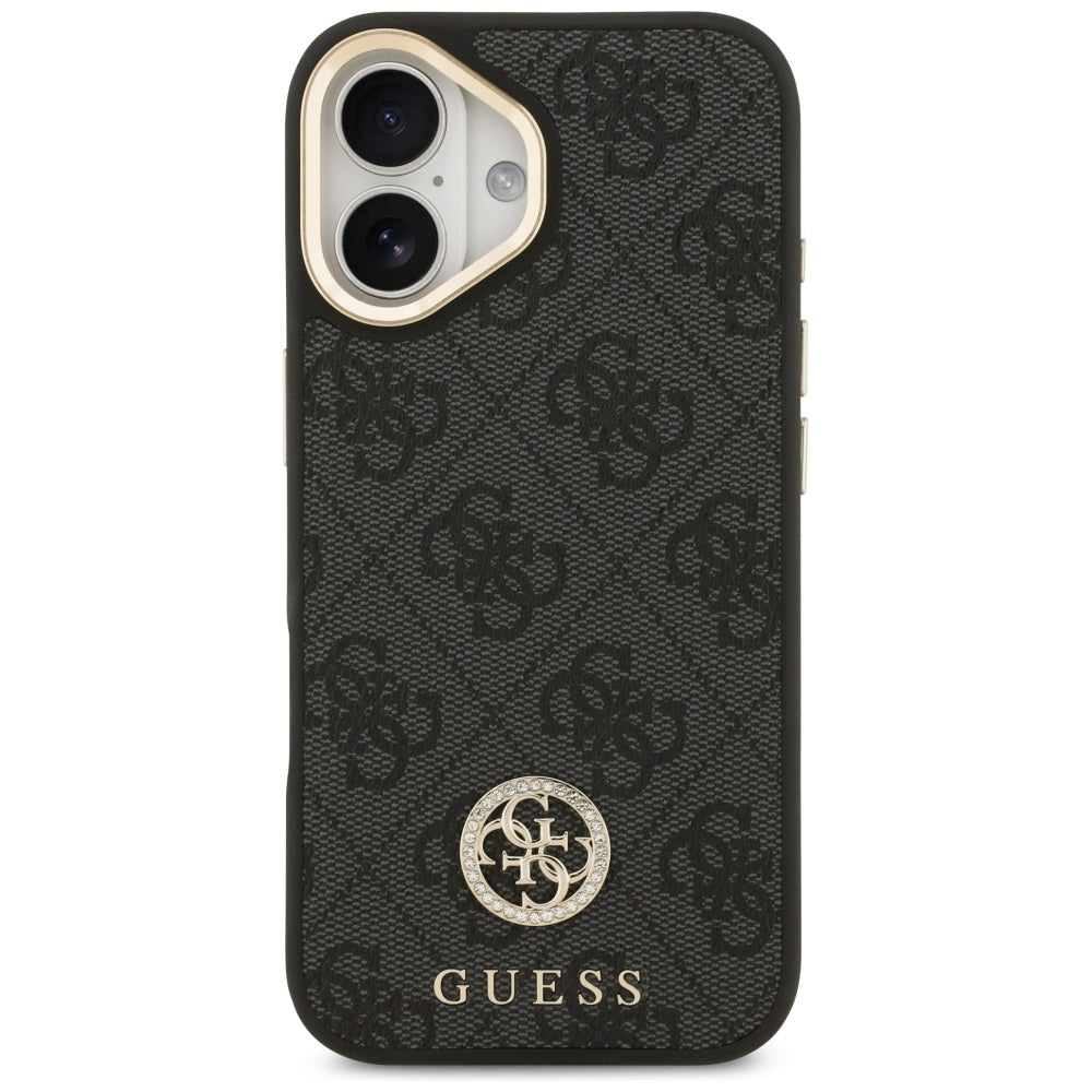 MagSafe futrola za Apple iPhone 17, Guess, 4G Strass Logo with Big Strap, Crna