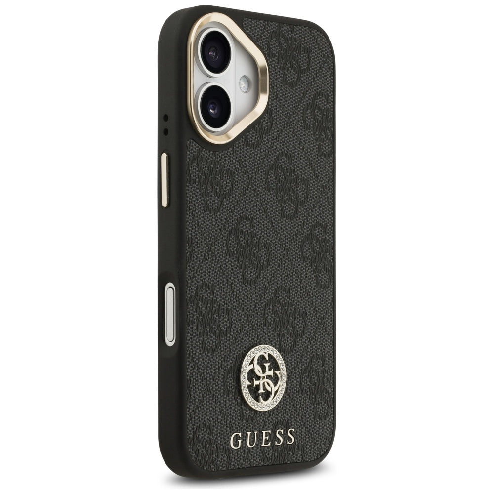 MagSafe futrola za Apple iPhone 17, Guess, 4G Strass Logo with Big Strap, Crna