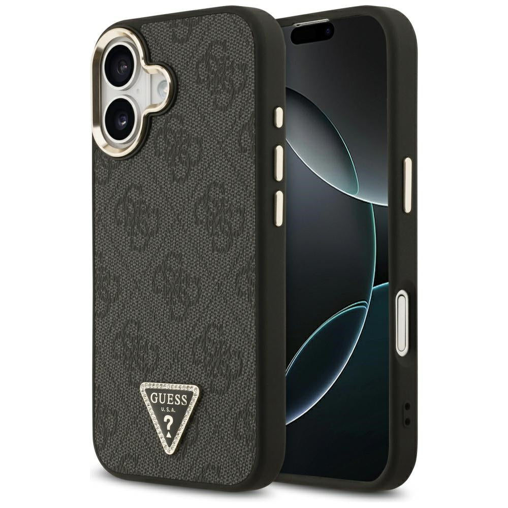 MagSafe futrola za Apple iPhone 17, Guess, 4G Triangle Diamond Logo, Crna