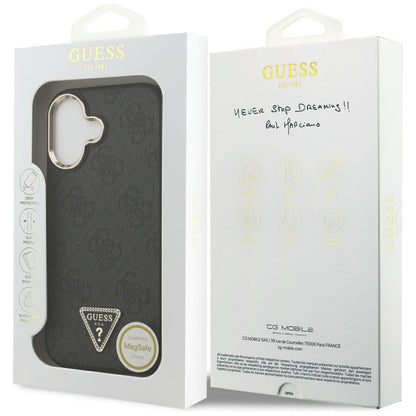 MagSafe futrola za Apple iPhone 17, Guess, 4G Triangle Diamond Logo, Crna