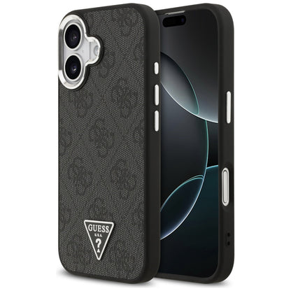 MagSafe futrola za Apple iPhone 17, Guess, 4G Triangle Logo, Crno Srebrna