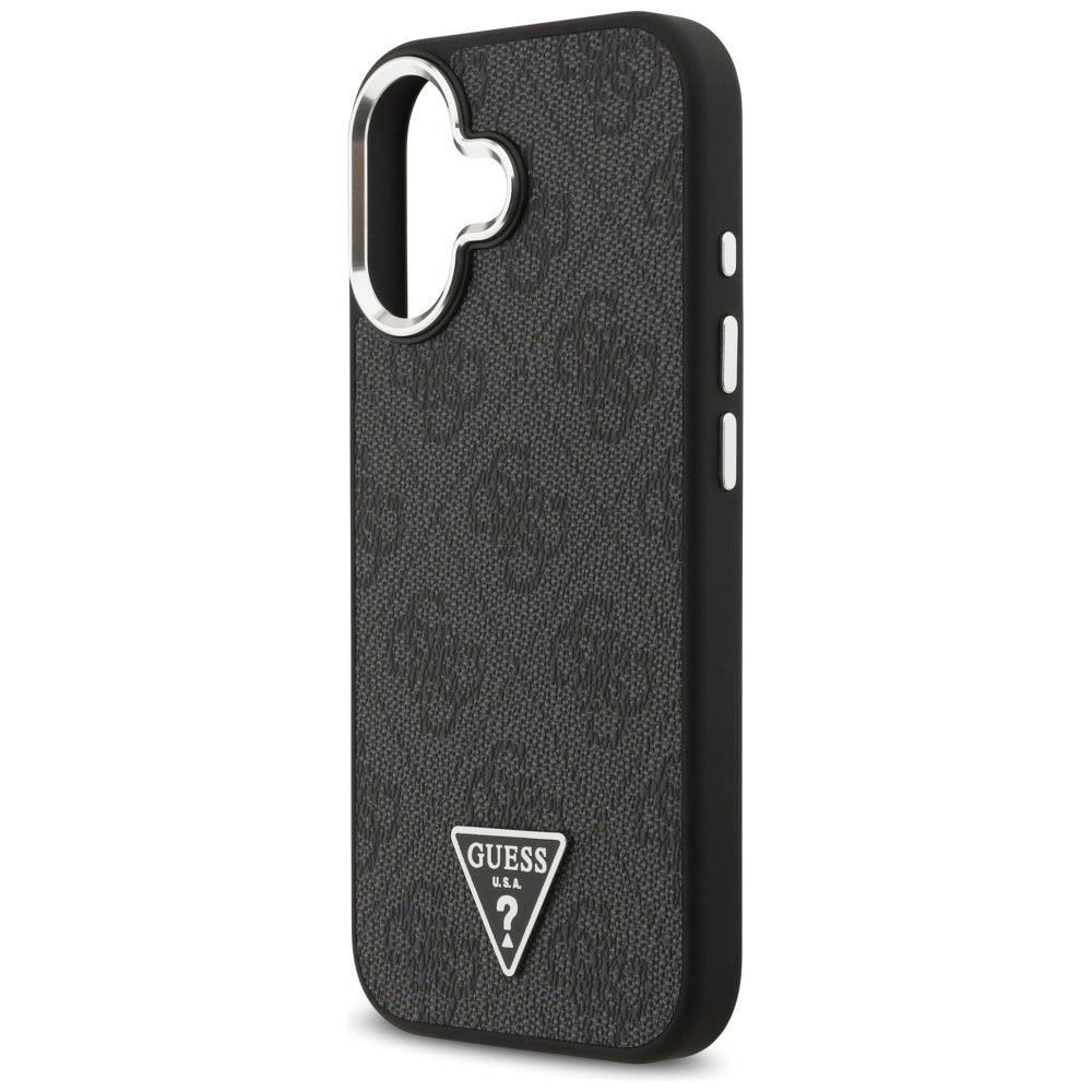 MagSafe futrola za Apple iPhone 17, Guess, 4G Triangle Logo, Crno Srebrna