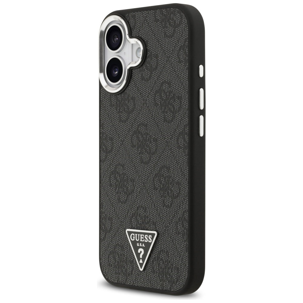 MagSafe futrola za Apple iPhone 17, Guess, 4G Triangle Logo, Crno Srebrna