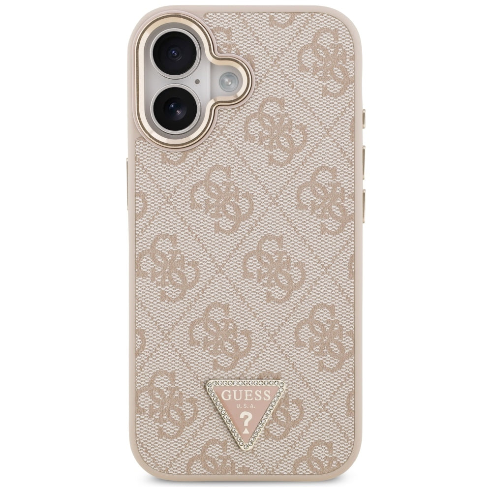 MagSafe futrola za Apple iPhone 17, Guess, 4G Triangle Logo, Zlatno Roza