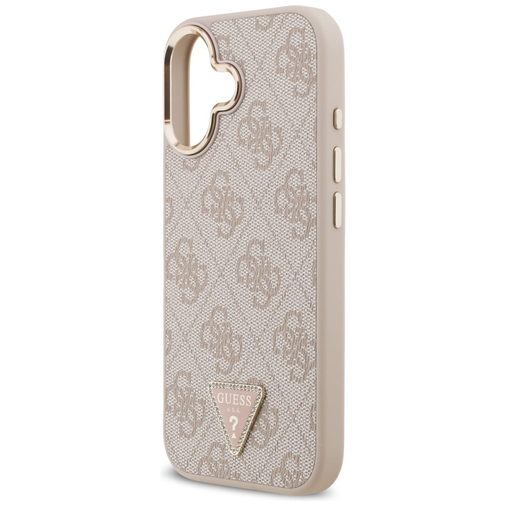 MagSafe futrola za Apple iPhone 17, Guess, 4G Triangle Logo, Zlatno Roza