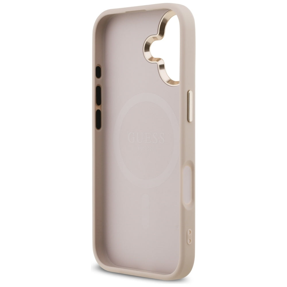 MagSafe futrola za Apple iPhone 17, Guess, 4G Triangle Logo, Zlatno Roza