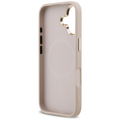 MagSafe futrola za Apple iPhone 17, Guess, 4G Triangle Logo, Zlatno Roza