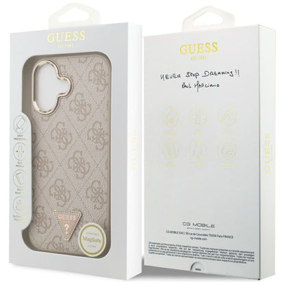 MagSafe futrola za Apple iPhone 17, Guess, 4G Triangle Logo, Zlatno Roza