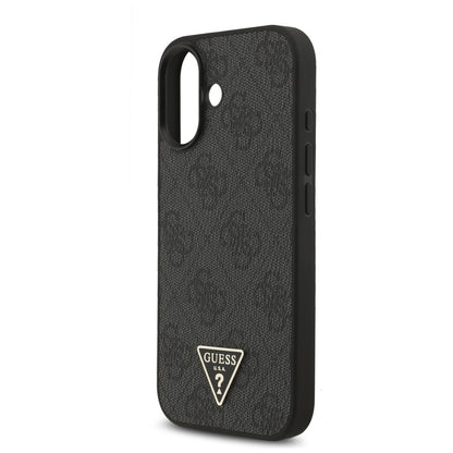 MagSafe futrola za Apple iPhone 17, Guess, 4G Triangle Logo s remenom, Crna