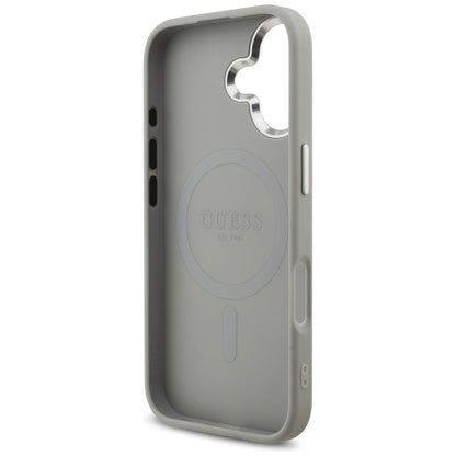 MagSafe futrola za Apple iPhone 17, Guess, Glitter Triangle Logo, Srebrna