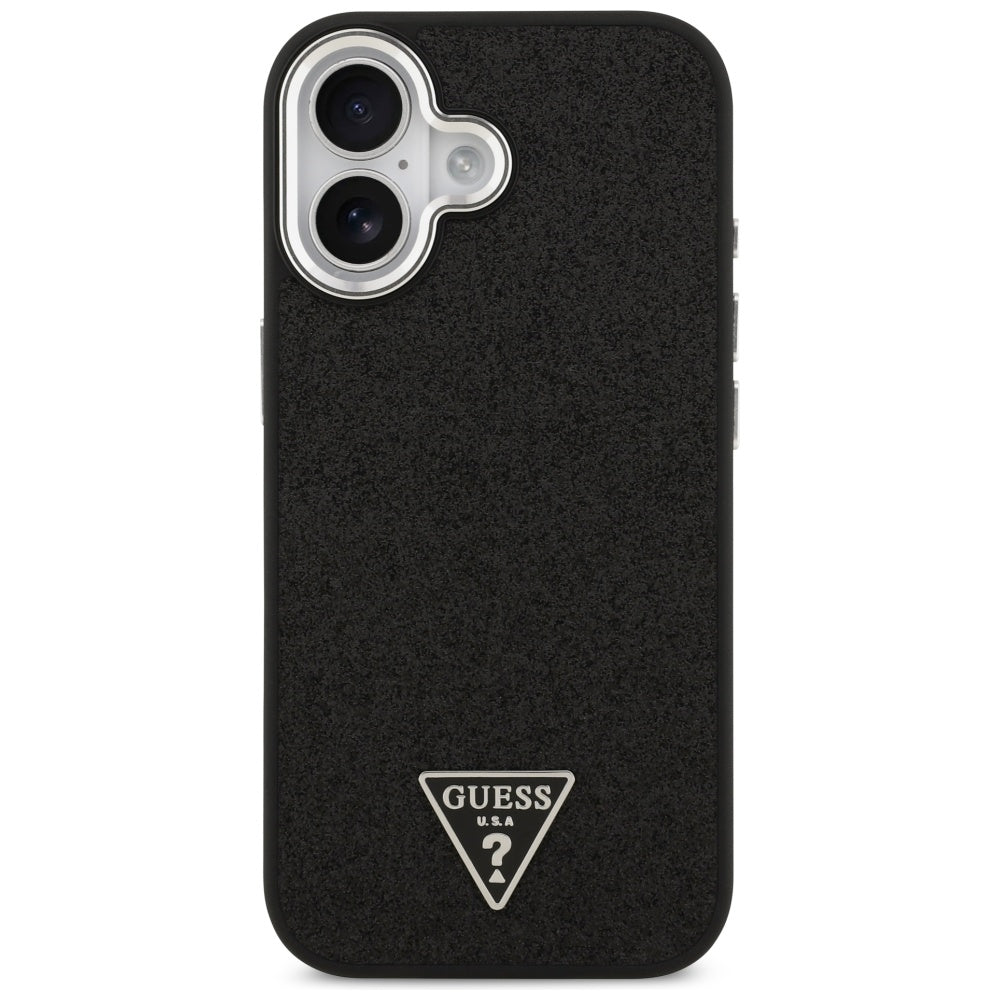 Futrola MagSafe za Apple iPhone 17, Guess, Glitter Triangle Logo, Crna