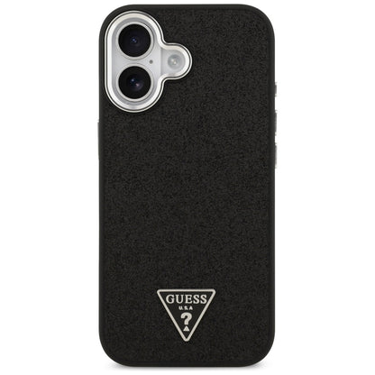 Futrola MagSafe za Apple iPhone 17, Guess, Glitter Triangle Logo, Crna