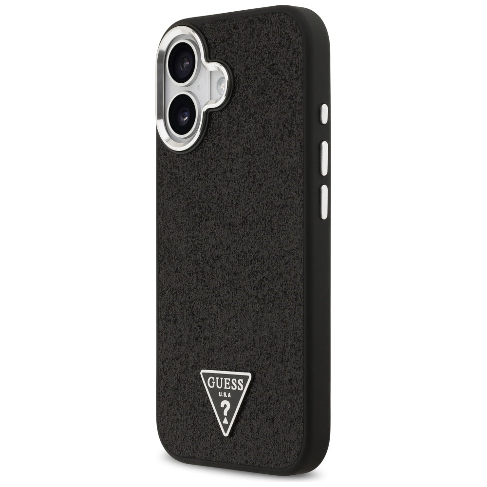 Futrola MagSafe za Apple iPhone 17, Guess, Glitter Triangle Logo, Crna
