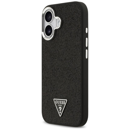 Futrola MagSafe za Apple iPhone 17, Guess, Glitter Triangle Logo, Crna