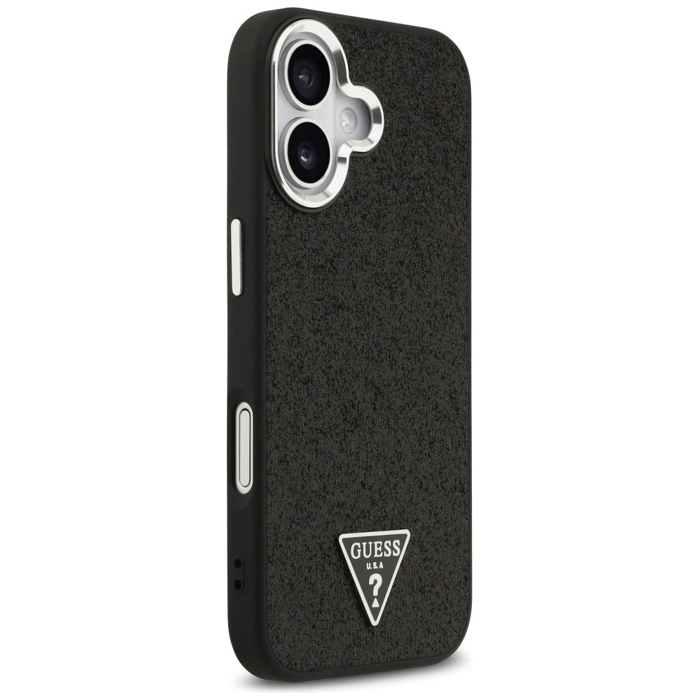 Futrola MagSafe za Apple iPhone 17, Guess, Glitter Triangle Logo, Crna
