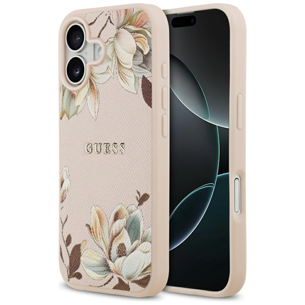 Futrola MagSafe za Apple iPhone 17, Guess, Grained Flowers, Roza