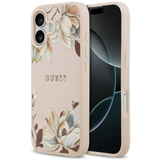 Futrola MagSafe za Apple iPhone 17, Guess, Grained Flowers, Roza