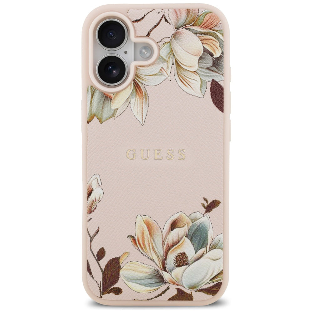 Futrola MagSafe za Apple iPhone 17, Guess, Grained Flowers, Roza
