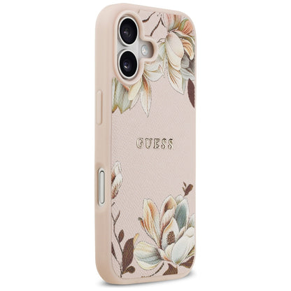 Futrola MagSafe za Apple iPhone 17, Guess, Grained Flowers, Roza