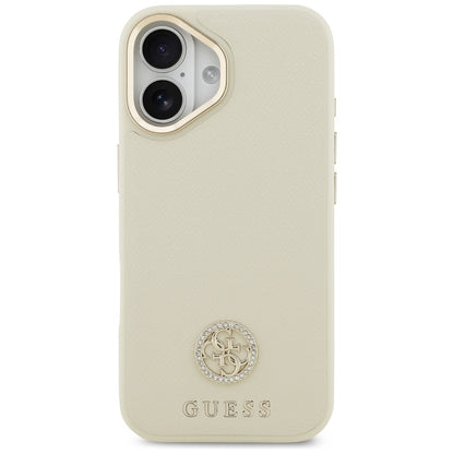 MagSafe futrola za Apple iPhone 17, Guess, Grained Strass Logo, Bež