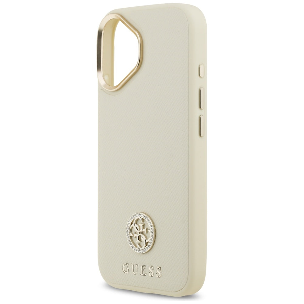 MagSafe futrola za Apple iPhone 17, Guess, Grained Strass Logo, Bež