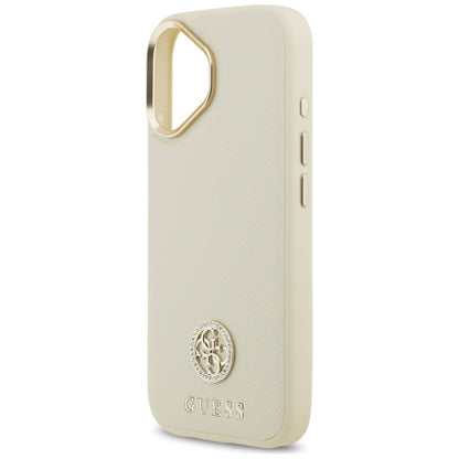 MagSafe futrola za Apple iPhone 17, Guess, Grained Strass Logo, Bež