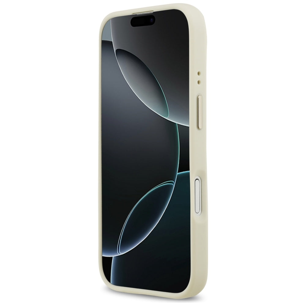 MagSafe futrola za Apple iPhone 17, Guess, Grained Strass Logo, Bež