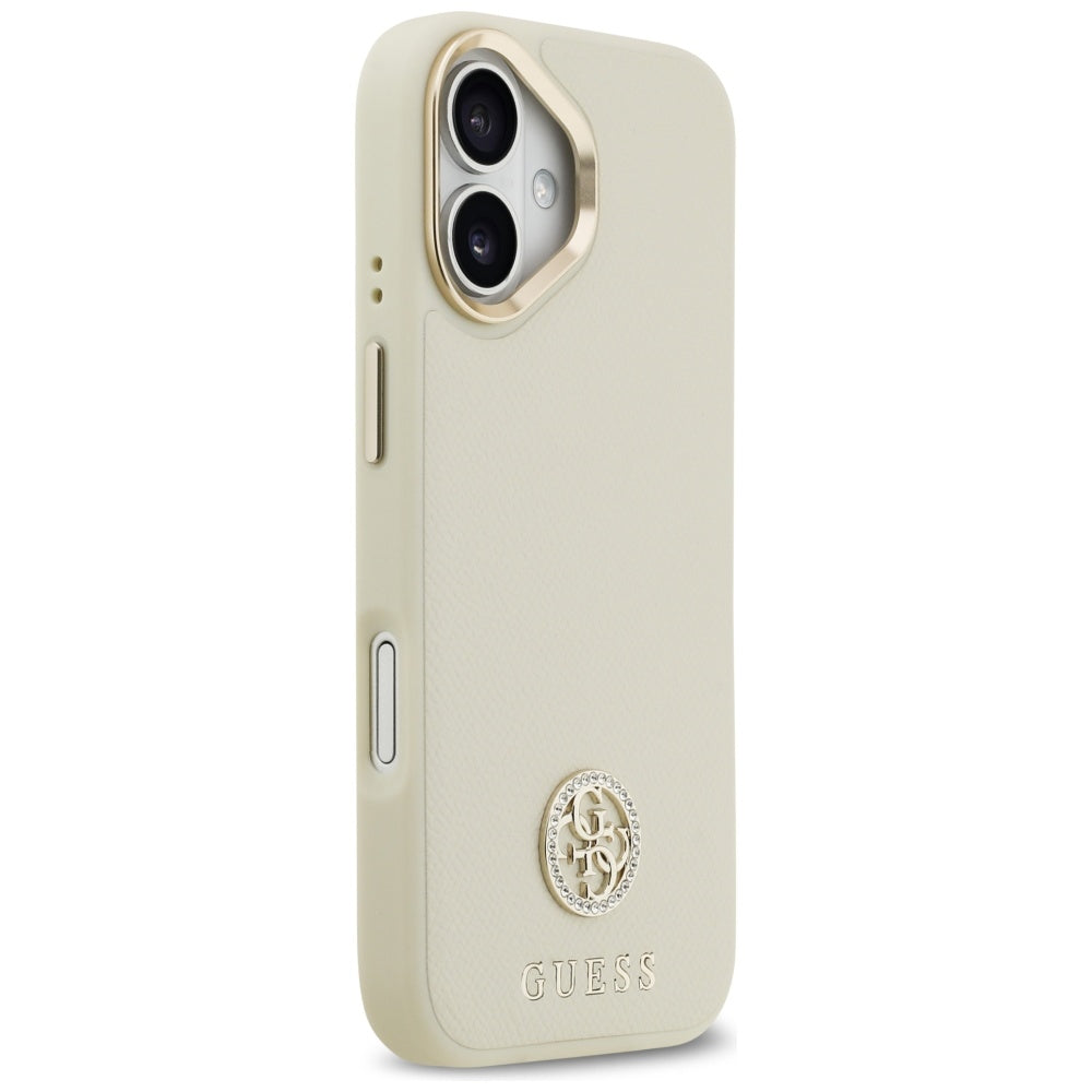 MagSafe futrola za Apple iPhone 17, Guess, Grained Strass Logo, Bež