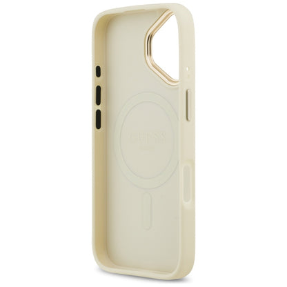 MagSafe futrola za Apple iPhone 17, Guess, Grained Strass Logo, Bež