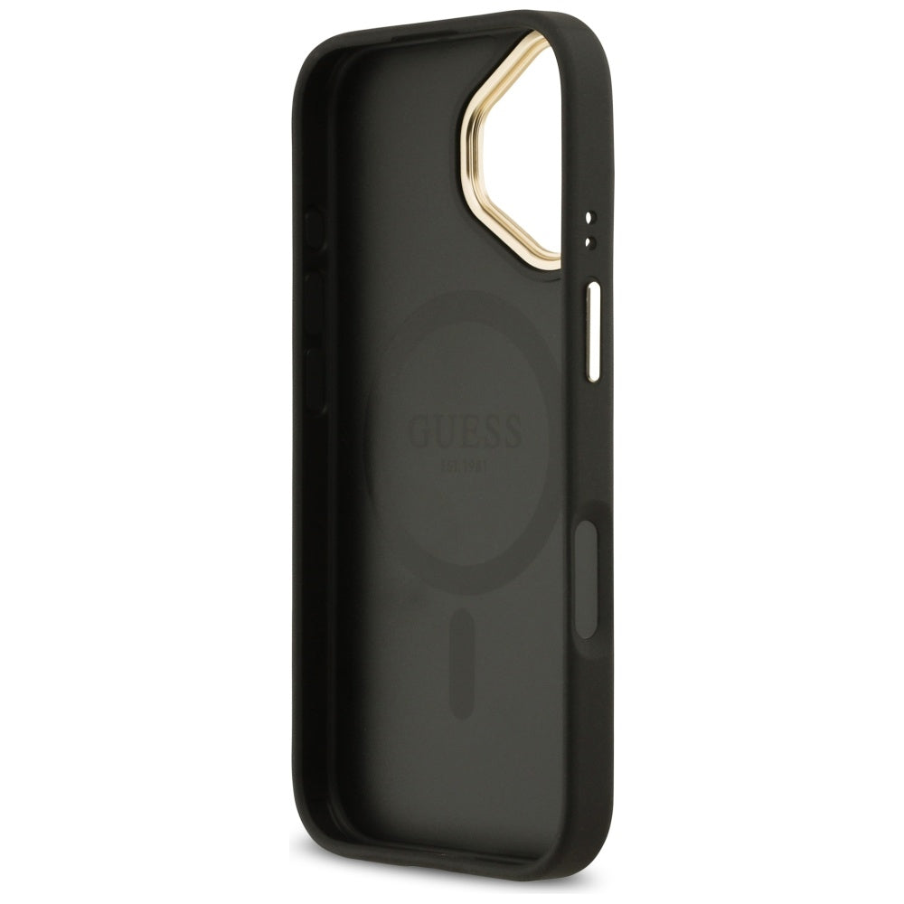 MagSafe torbica za Apple iPhone 17, Guess, Grained Strass Logo, Crna