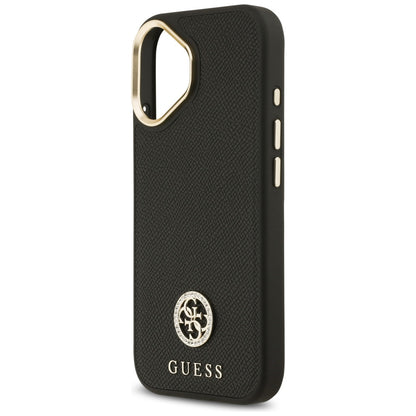MagSafe torbica za Apple iPhone 17, Guess, Grained Strass Logo, Crna