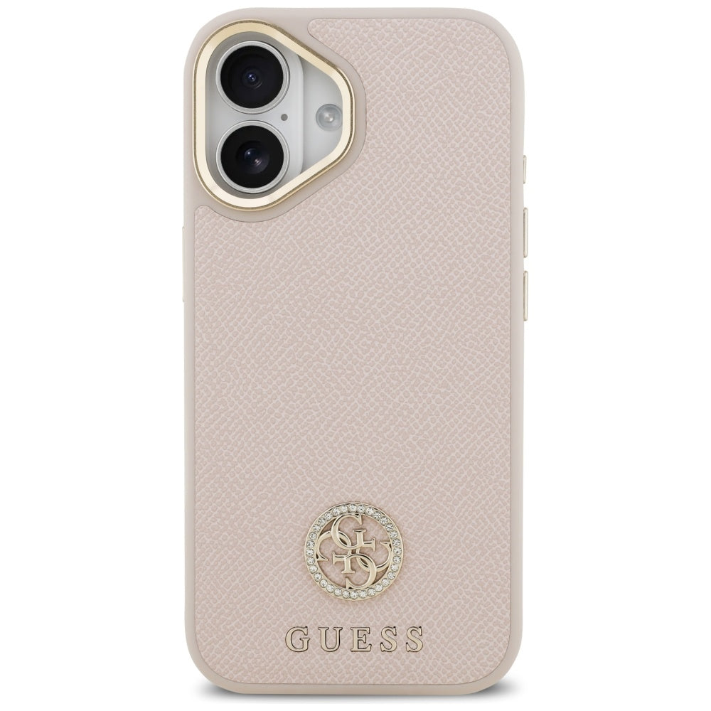 Husa MagSafe za Apple iPhone 17, Guess, Grained Strass Logo, Roza
