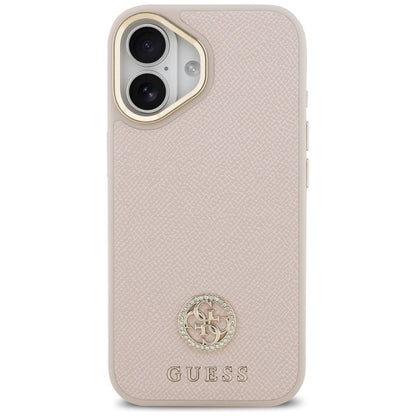 Husa MagSafe za Apple iPhone 17, Guess, Grained Strass Logo, Roza