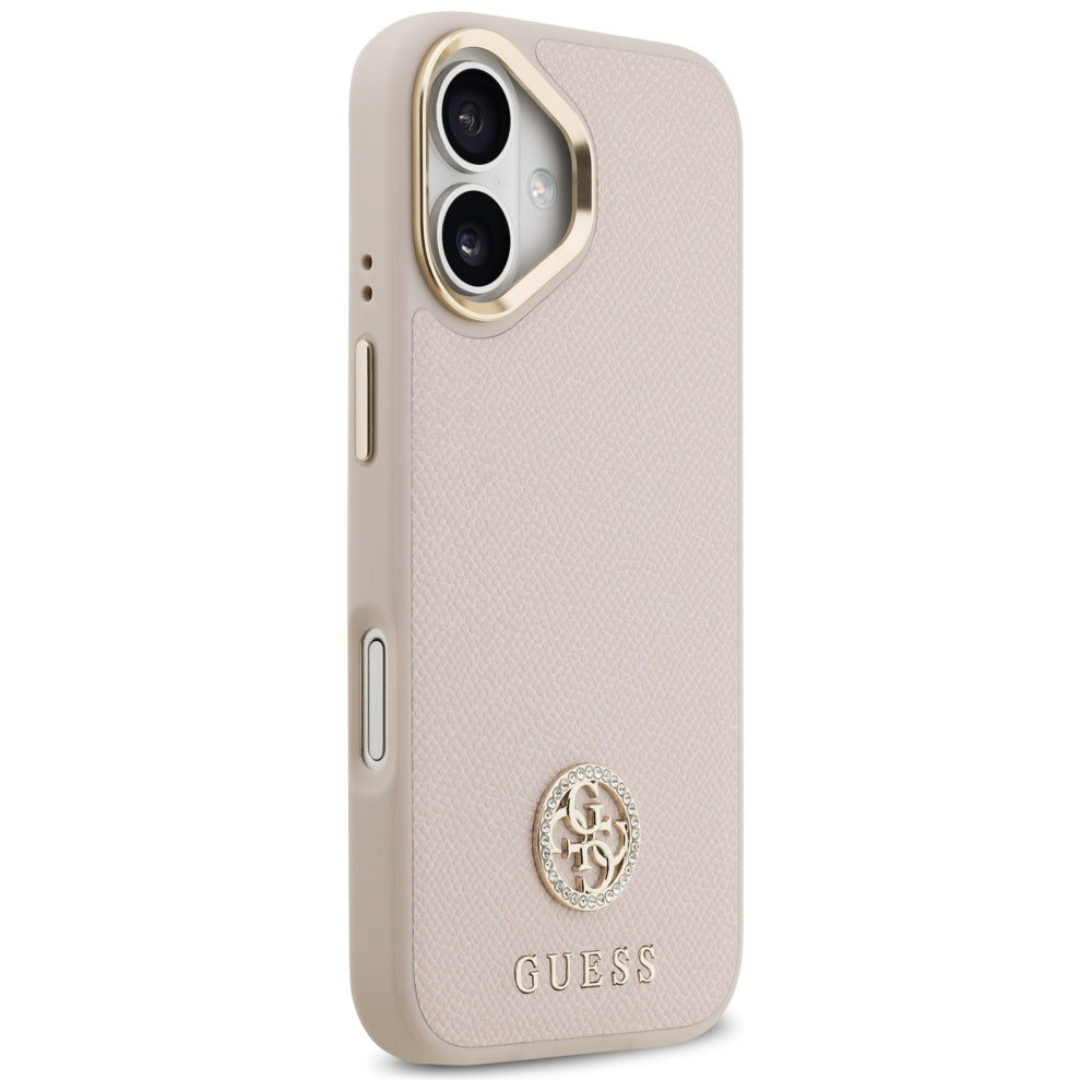 Husa MagSafe za Apple iPhone 17, Guess, Grained Strass Logo, Roza