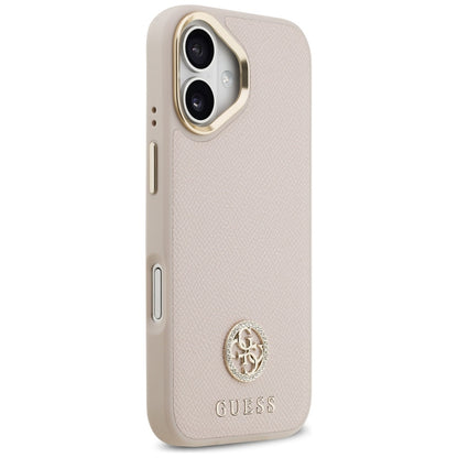 Husa MagSafe za Apple iPhone 17, Guess, Grained Strass Logo, Roza