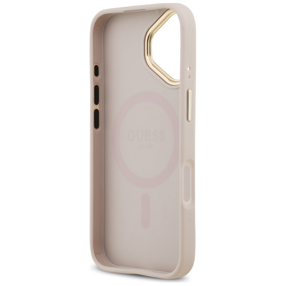 Husa MagSafe za Apple iPhone 17, Guess, Grained Strass Logo, Roza