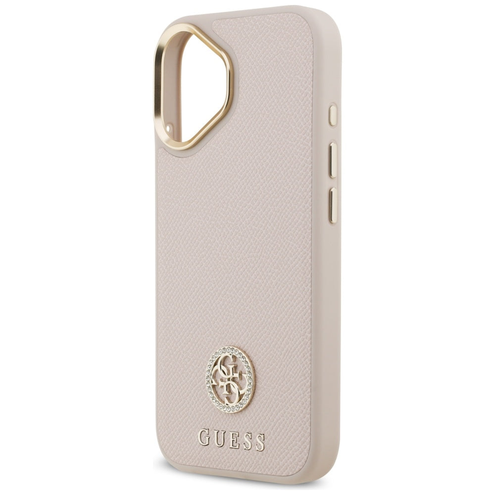Husa MagSafe za Apple iPhone 17, Guess, Grained Strass Logo, Roza
