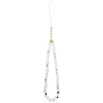 MagSafe torbica za Apple iPhone 17, Guess, IML Flowers with Pearl Strap, Bijela