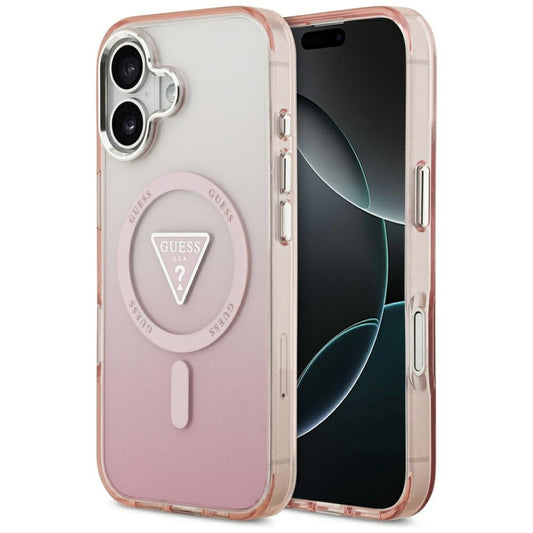 MagSafe futrola za Apple iPhone 17, Guess, IML Gradient Triangle Logo, Roza
