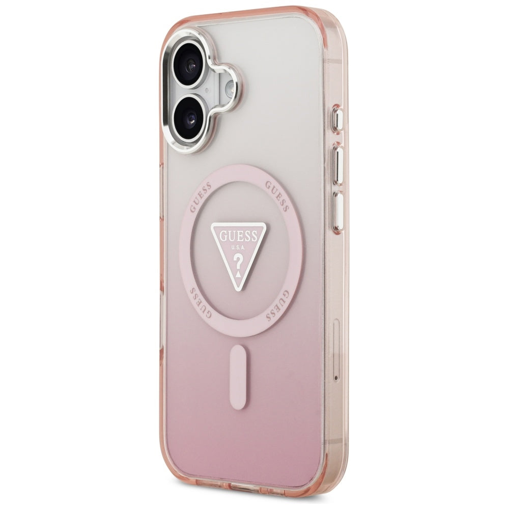 MagSafe futrola za Apple iPhone 17, Guess, IML Gradient Triangle Logo, Roza