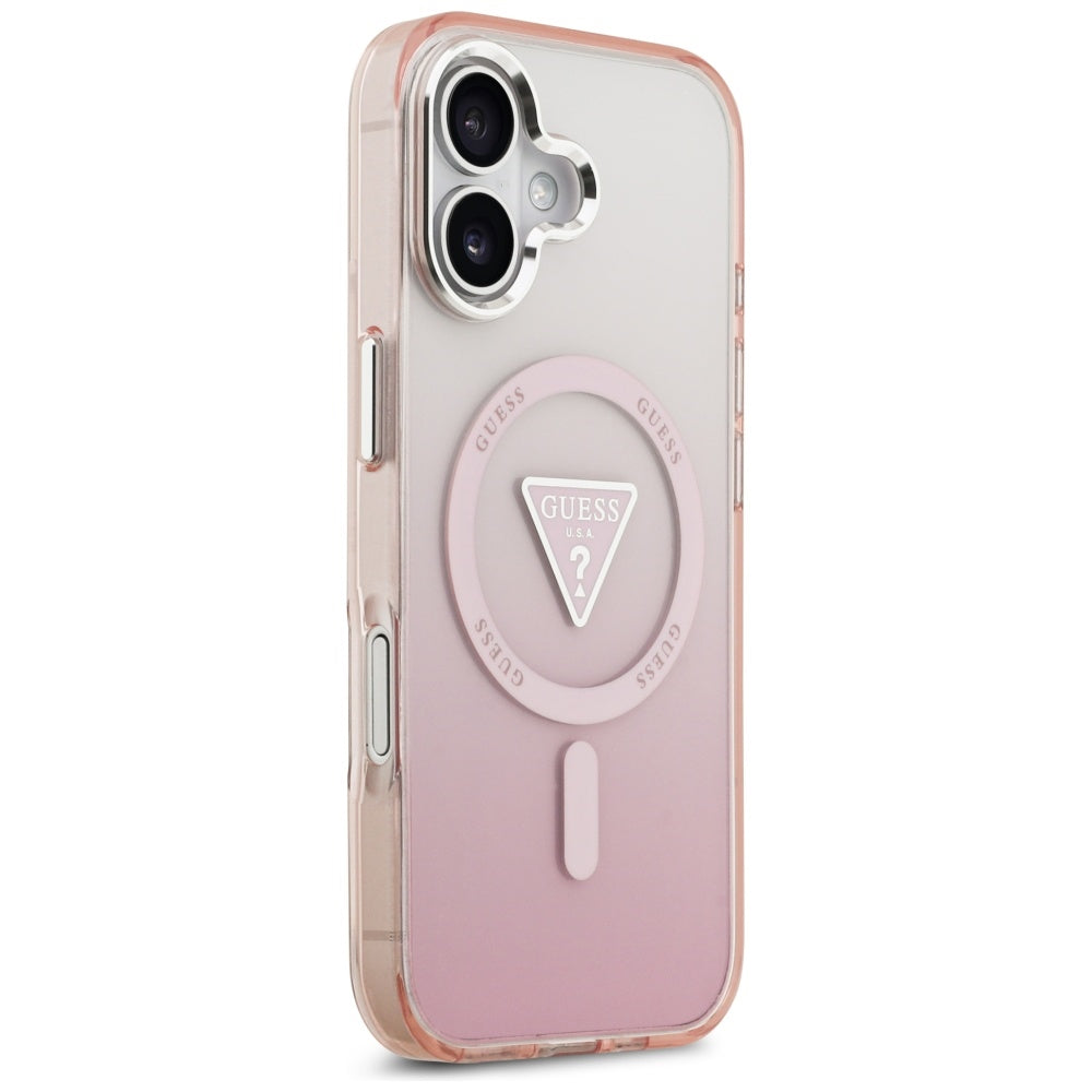 MagSafe futrola za Apple iPhone 17, Guess, IML Gradient Triangle Logo, Roza
