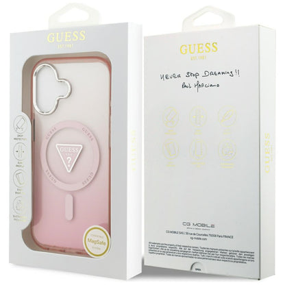 MagSafe futrola za Apple iPhone 17, Guess, IML Gradient Triangle Logo, Roza