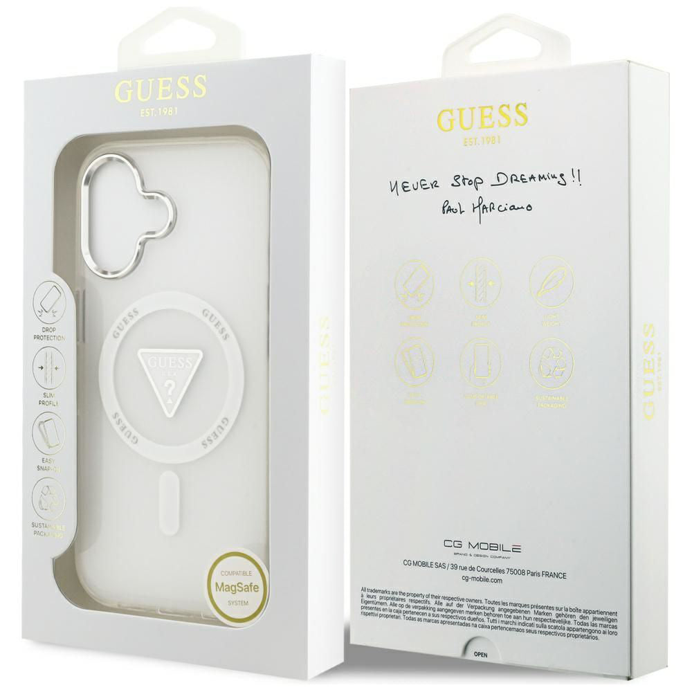 MagSafe futrola za Apple iPhone 17, Guess, IML Gradient Triangle Logo, Prozirna