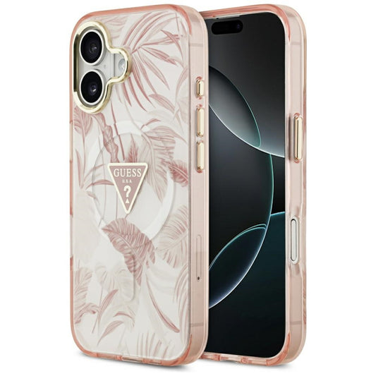 Futrola MagSafe za Apple iPhone 17, Guess, Jungle Tonal Triangle, Roza